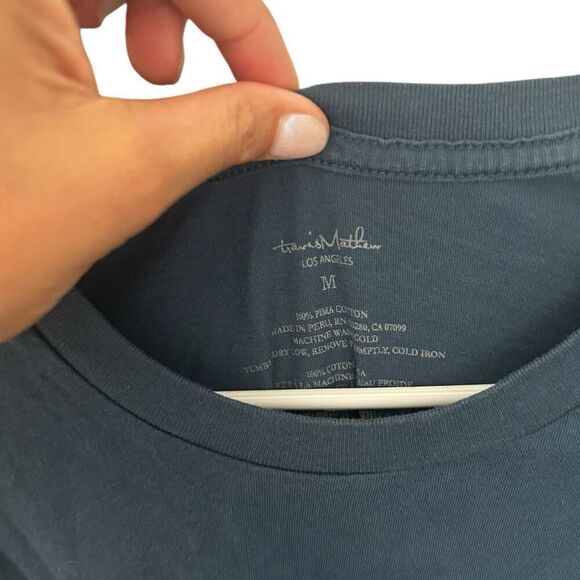Travis Mathew Dusty Blue Pima Cotton Crewneck T-Shirt Size M Golf Preppy Summer - Picture 4 of 13
